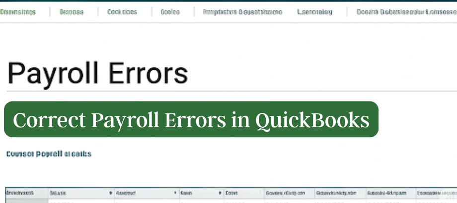 Correct Payroll Errors in QuickBooks